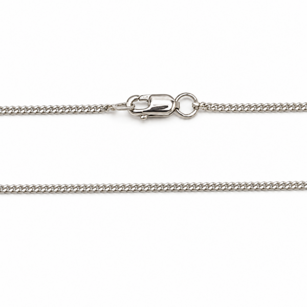 Feine diamantierte Panzerkette 1,1 mm aus 960 Argentium Silber mit Karabinerhaken