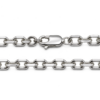 Diamantierte 4 mm Ankerkette aus 960 Argentium Silber, Detailansicht der Ankerglieder und des Karabinerverschlusses