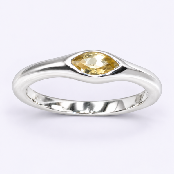 Elara Citrin Ring aus 960 Argentium Silber