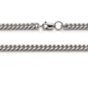 Diamantierte Panzerkette aus 960 Argentium Silber, 4 mm breit und 55 cm lang, mit Karabinerverschluss